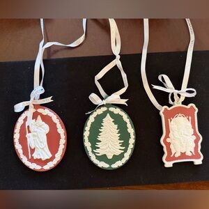Wedgwood Red and Green Holiday Ornament Trio